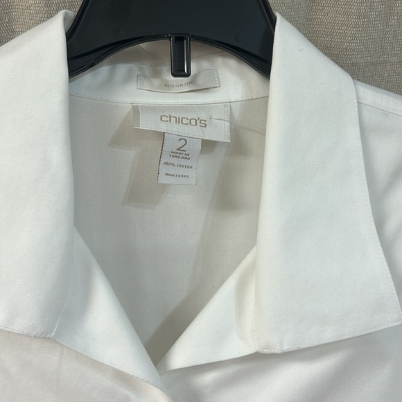 White Long Sleeve Button Up Top - Chicos - Picture 4 of 5